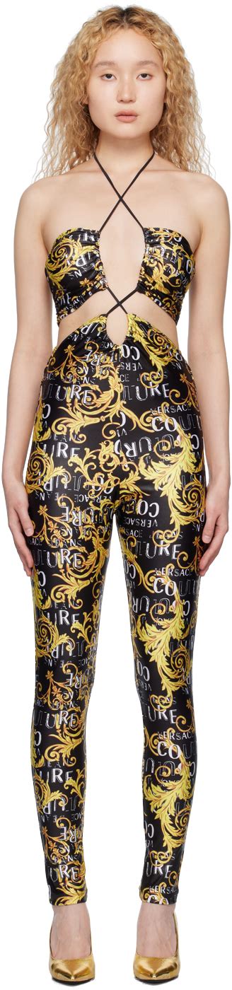 versace print jumpsuit womens|Versace jeans jumpsuit.